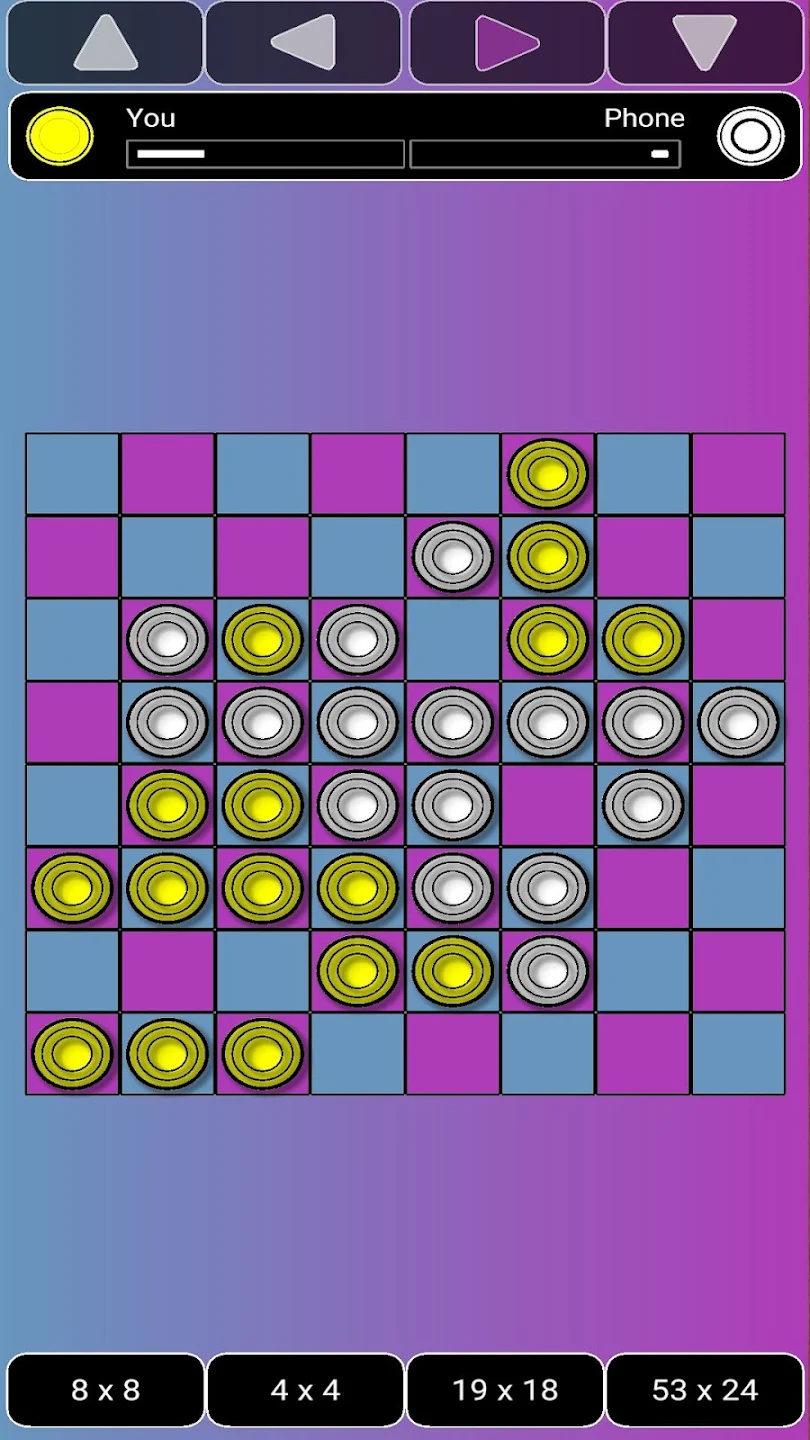 Corners classic checkers match on an 8x8 board