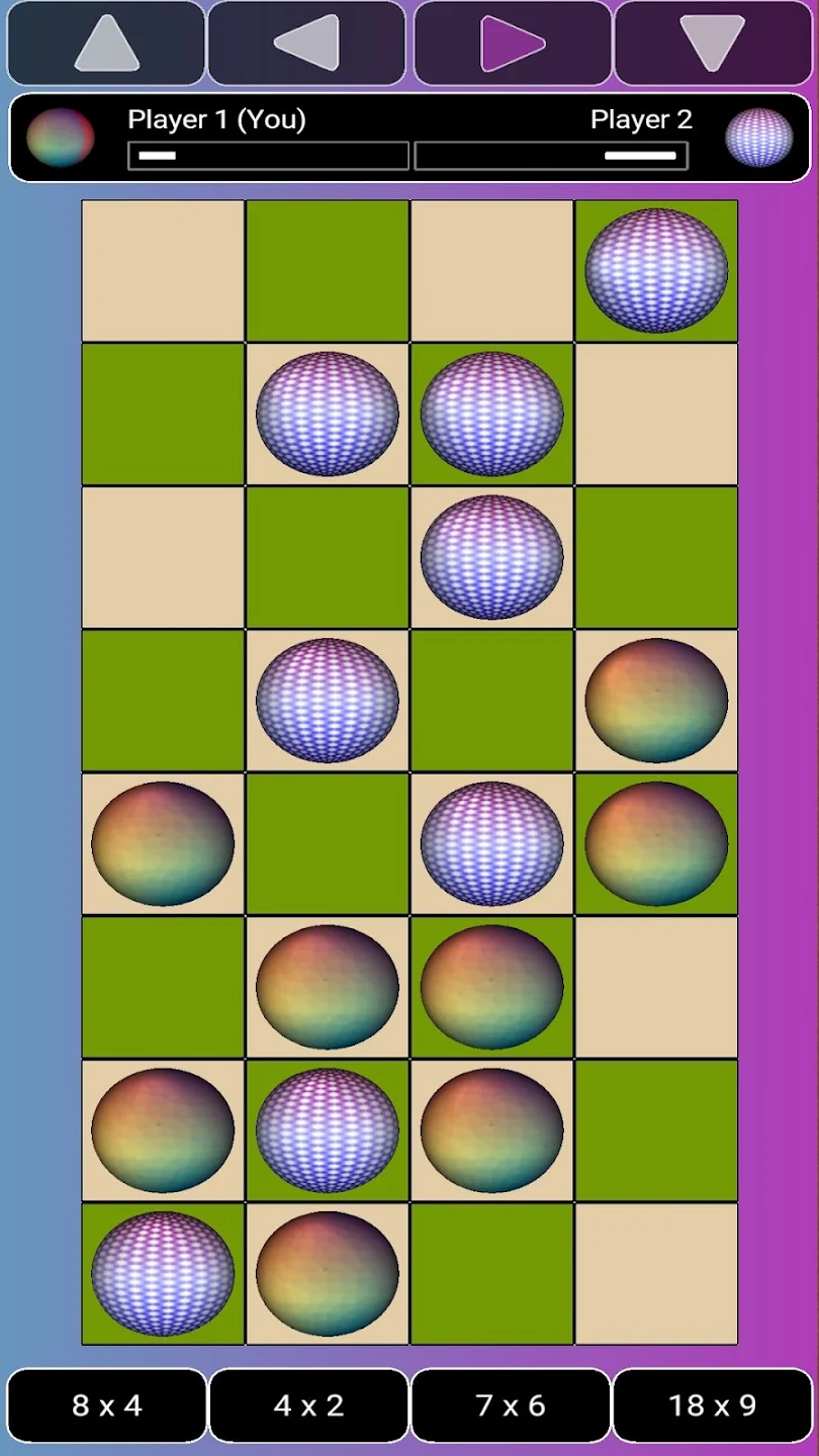 Corners match with textured balls on a beige and olive board